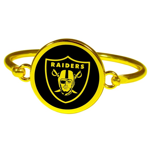 MLas Vegas Raiders Gold Tone Bangle Bracelet - Picture 1 of 4
